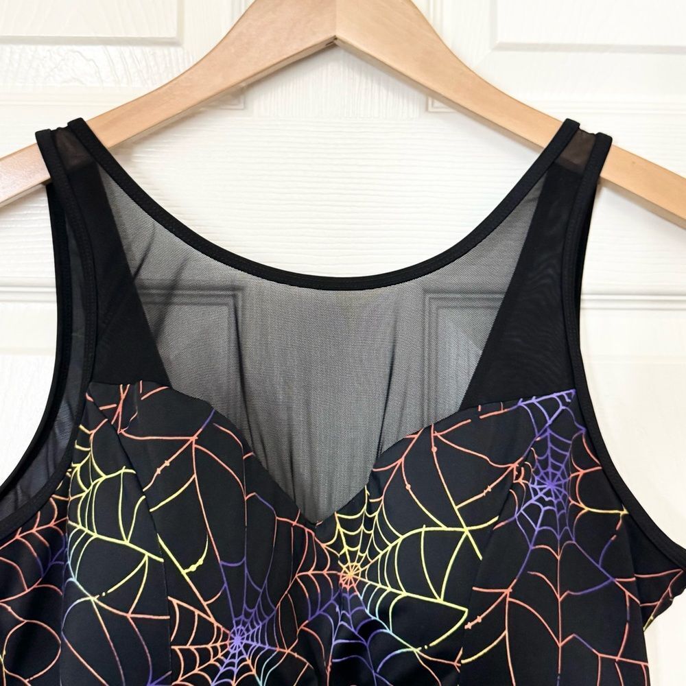 Torrid Rainbow Web Print Mesh High Neck One Piece Swimsuit Size 3X - Picture 4 of 11